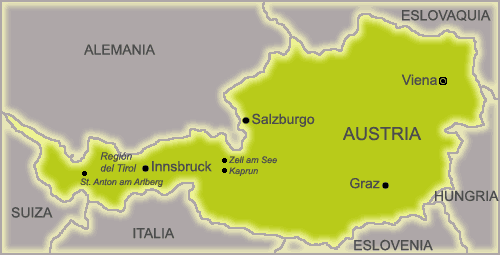 Mapa de los Alpes Austriacos