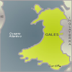 Mapa de Gales