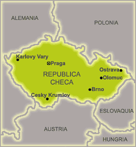 Mapa de la Republica Checa