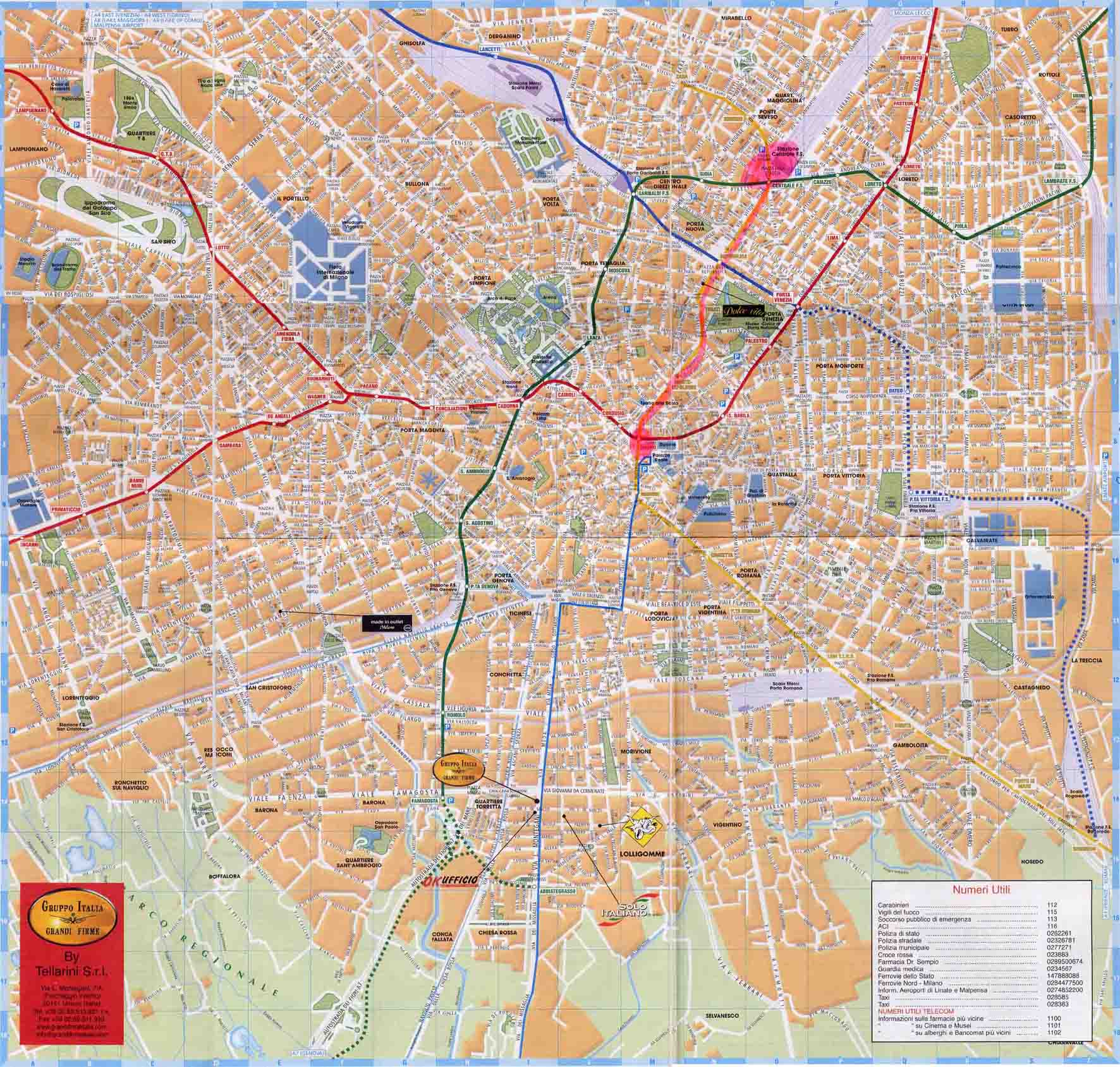 Mapa Turistico de Milan