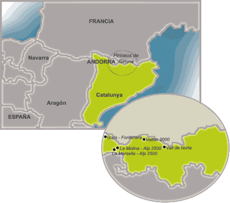Mapa del Pirineo de Girona