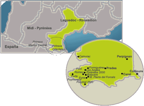 Mapa de los Pirineos Orientales