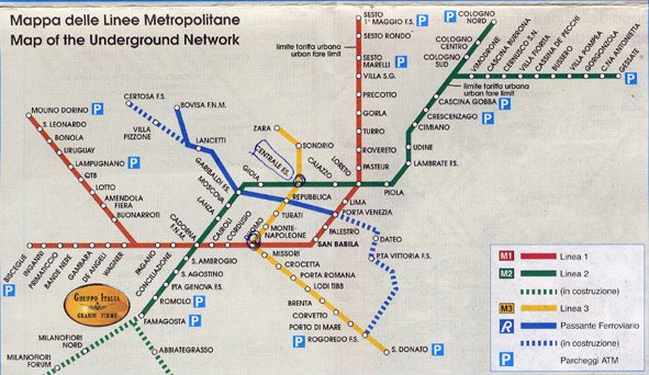 Mapa del Metro de Mil�n